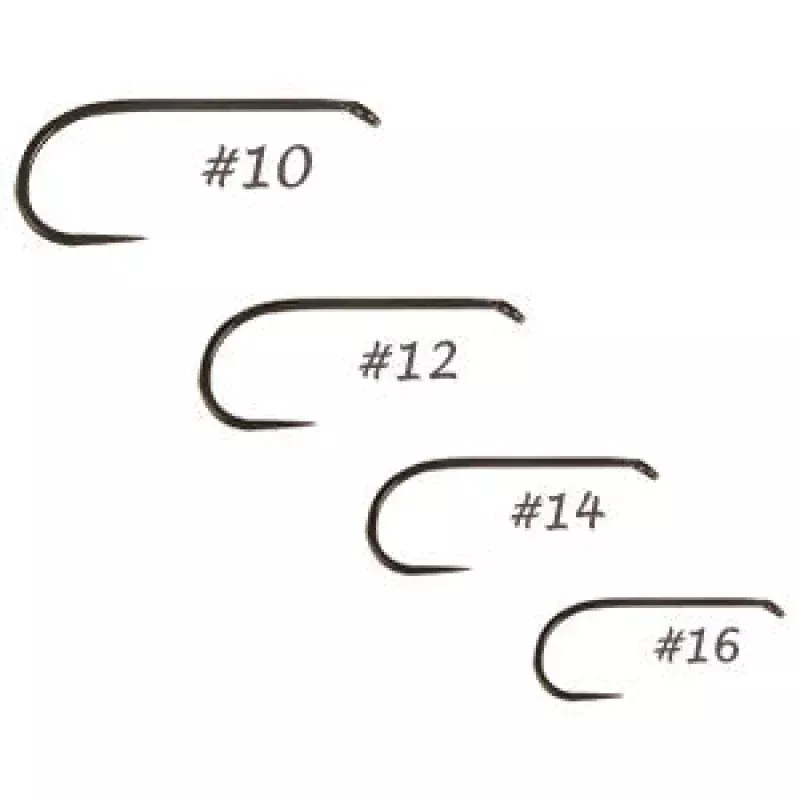 100 – Black Barbless Standard Dry Fly Hook #10-16